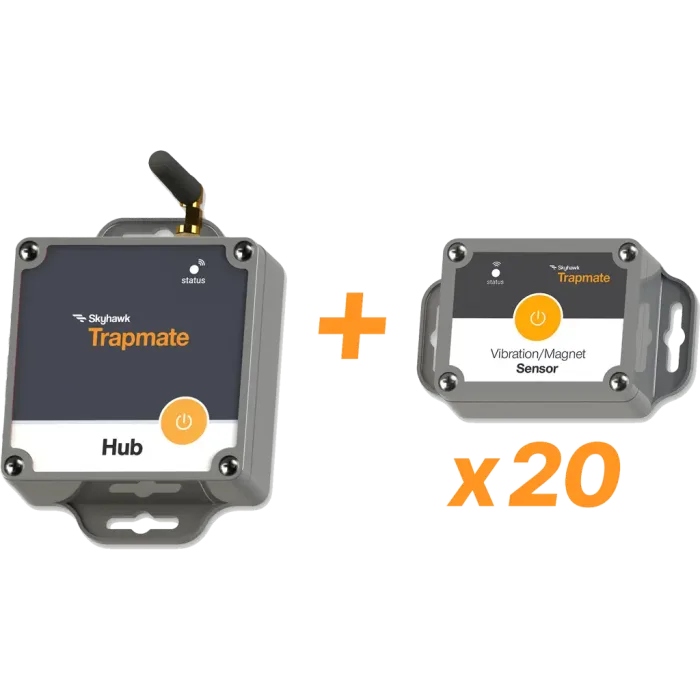 Trapmate Premium Bundle -- Vibration/Magnet Sensors and Hub