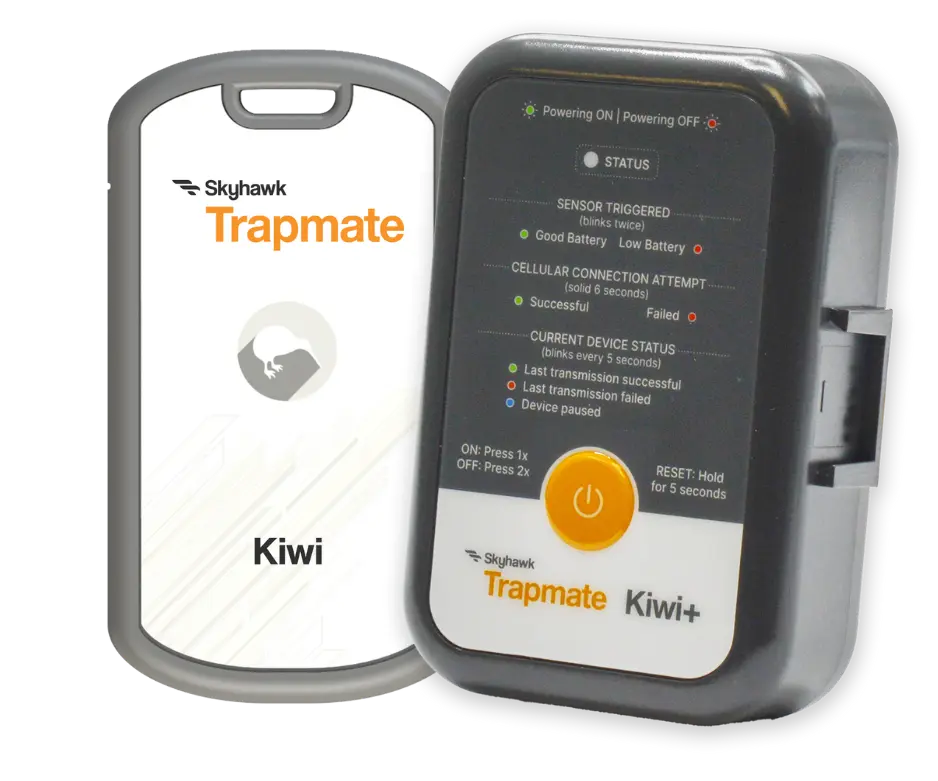 Trapmate Kiwi and Kiwi Plus devices for electronic remote monitoring